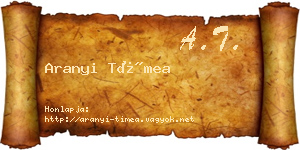 Aranyi Tímea névjegykártya