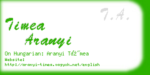 timea aranyi business card